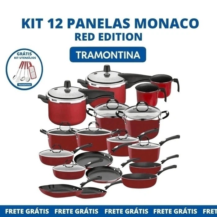 Kit 12 Panelas Mônaco Red Edition Tramontina